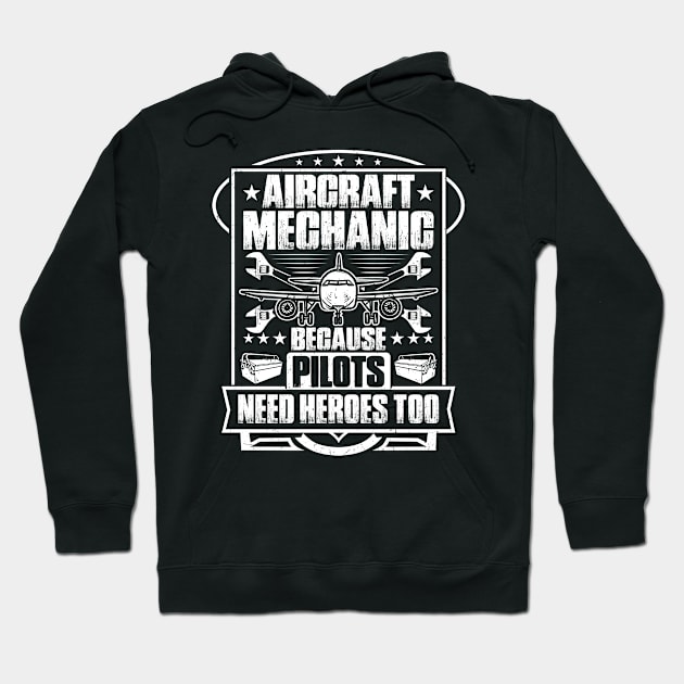 Aircraft Mechanic Aviation Maintenance Technician Hoodie by Krautshirts